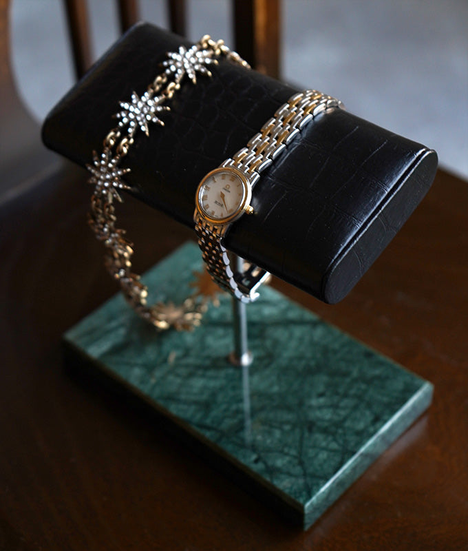 Leather and marble watch stand(L)