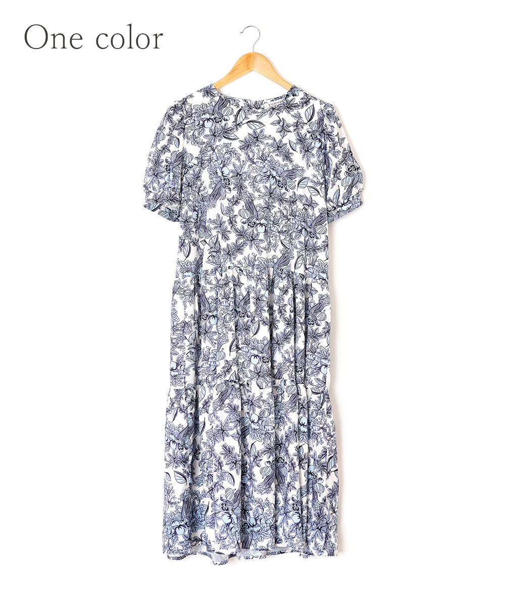 Flower and vegetable long dress