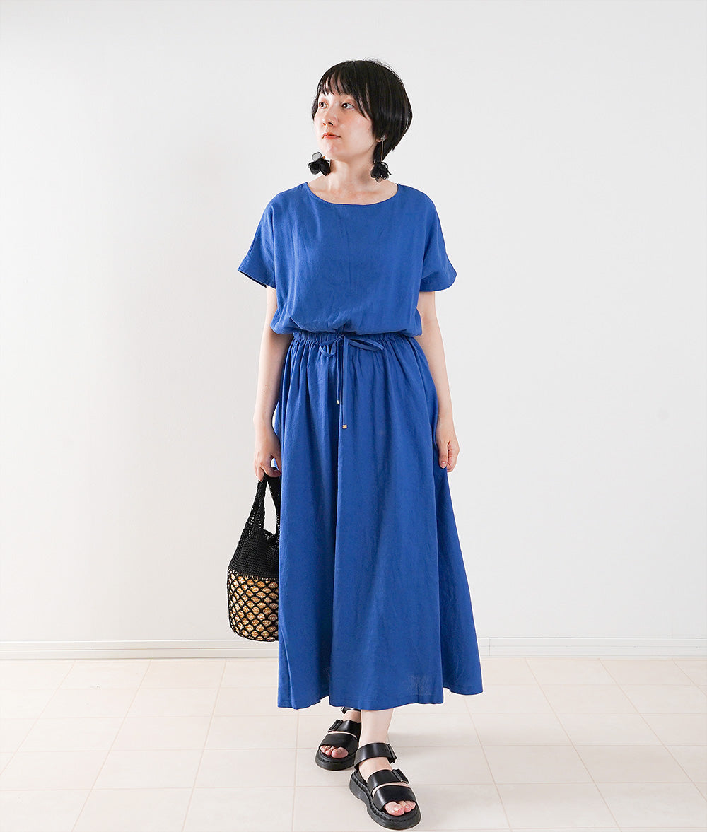 【SALE】Natural linen rayon dress