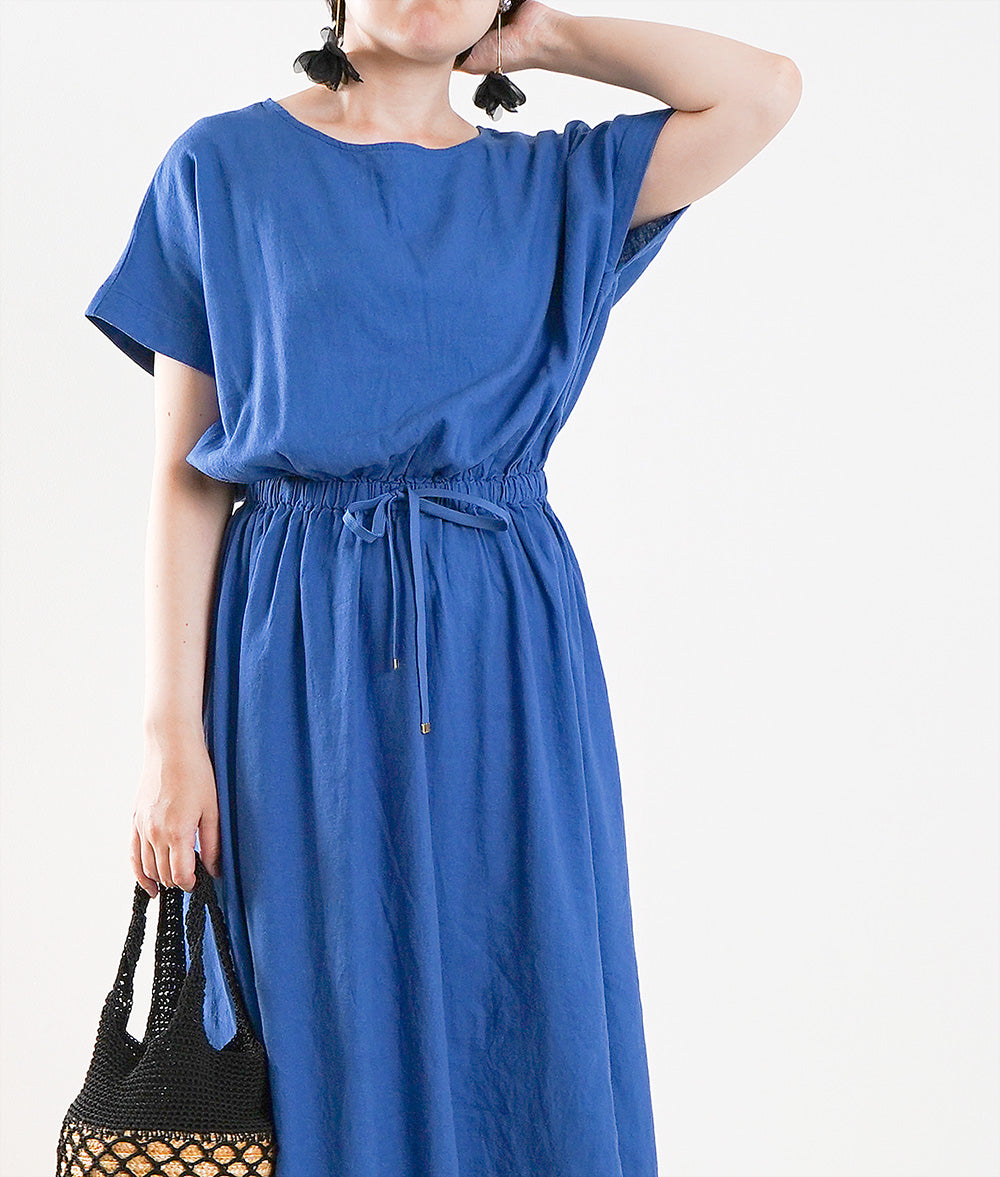 【SALE】Natural linen rayon dress
