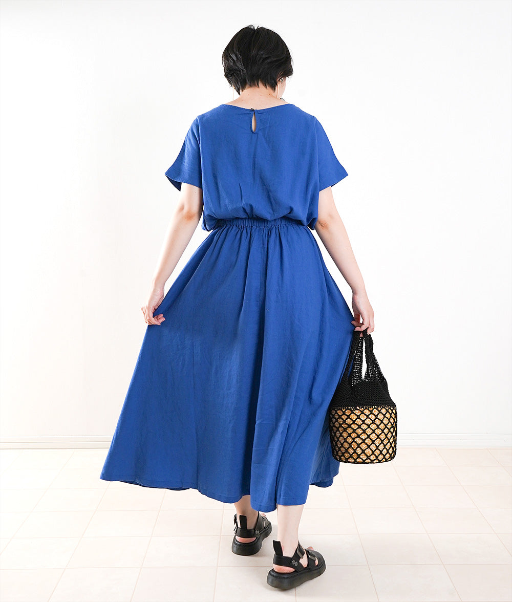 【SALE】Natural linen rayon dress