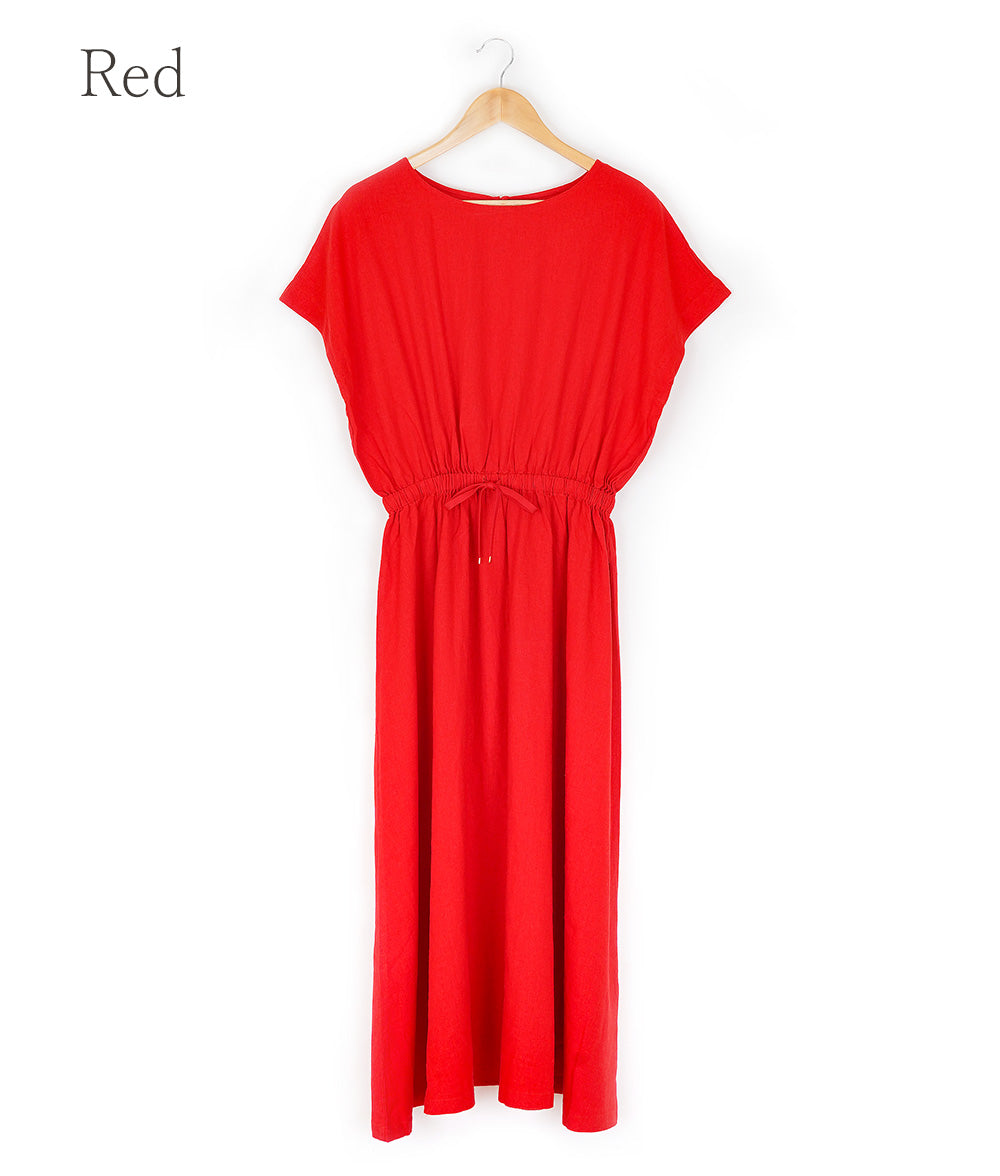 【SALE】Natural linen rayon dress