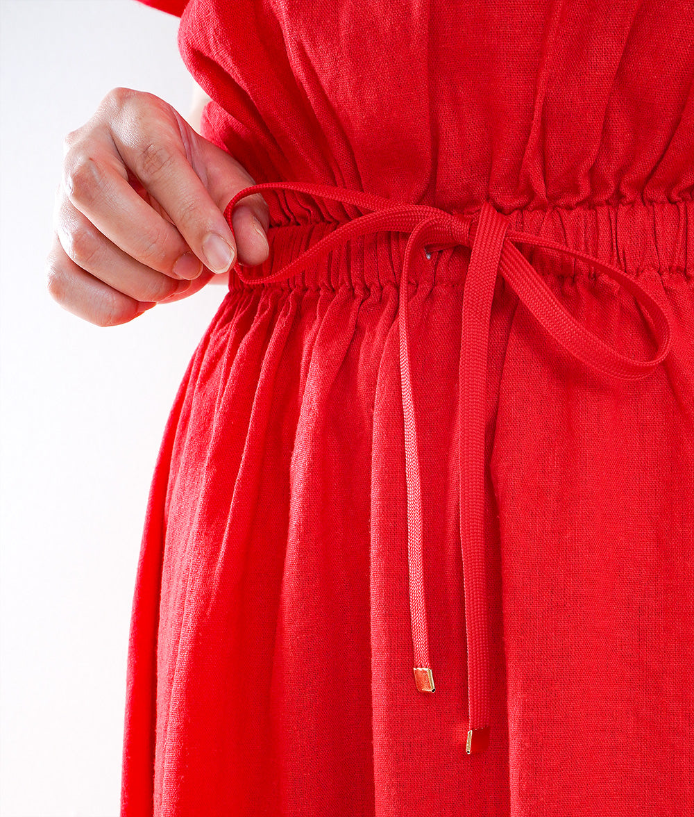 【SALE】Natural linen rayon dress