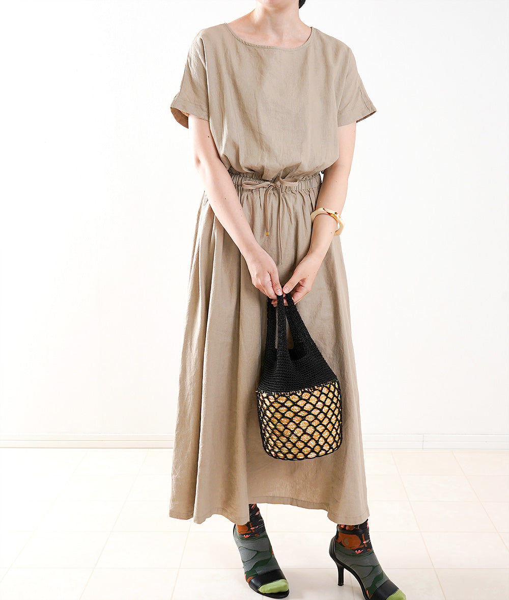 【SALE】Natural linen rayon dress