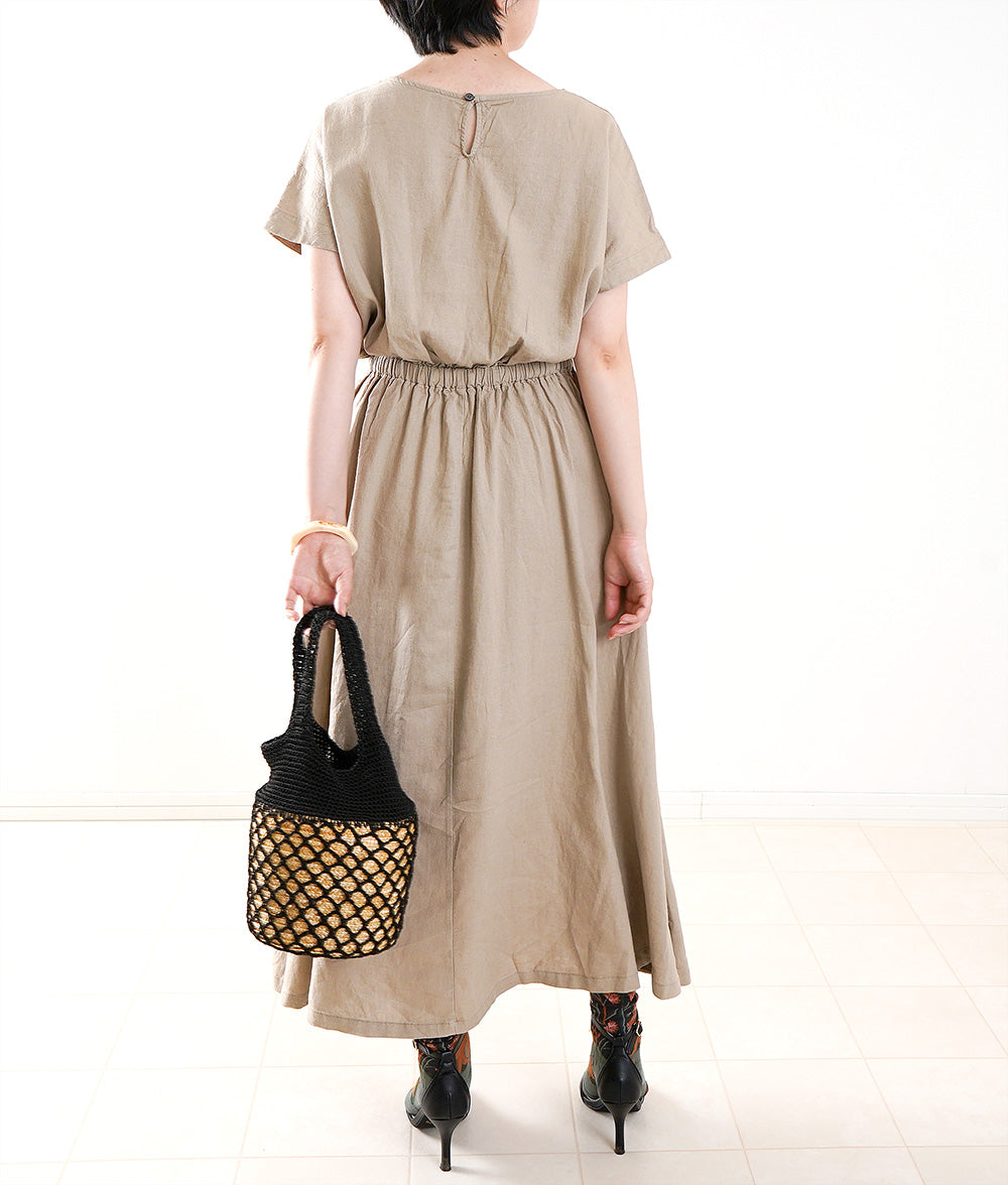 【SALE】Natural linen rayon dress