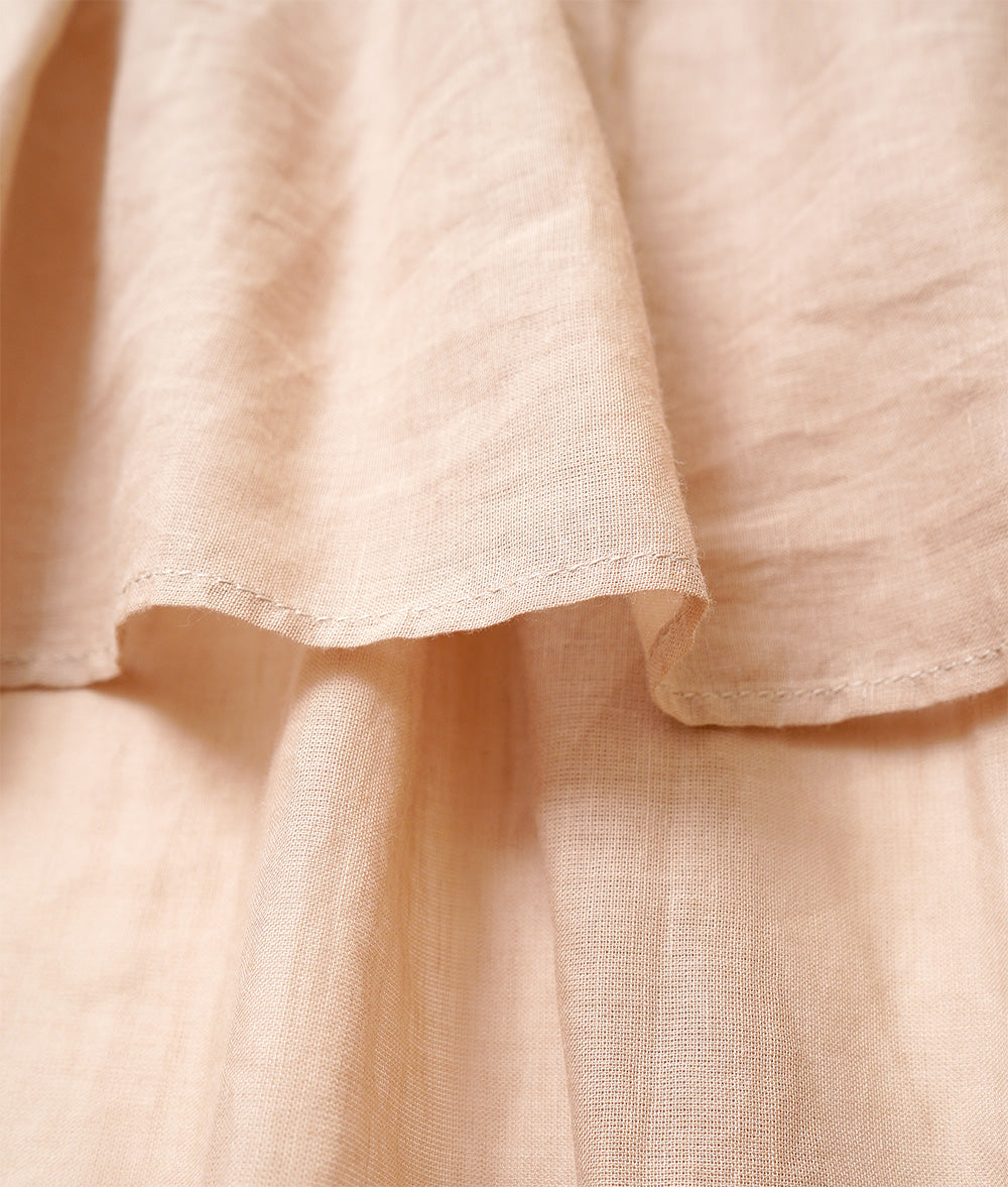 【SALE】Cotton and linen gather blouse