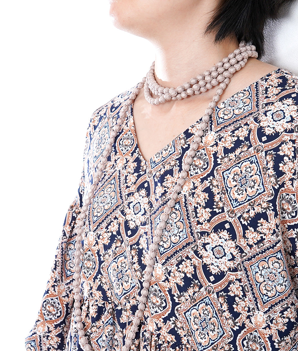 Silk ball necklace