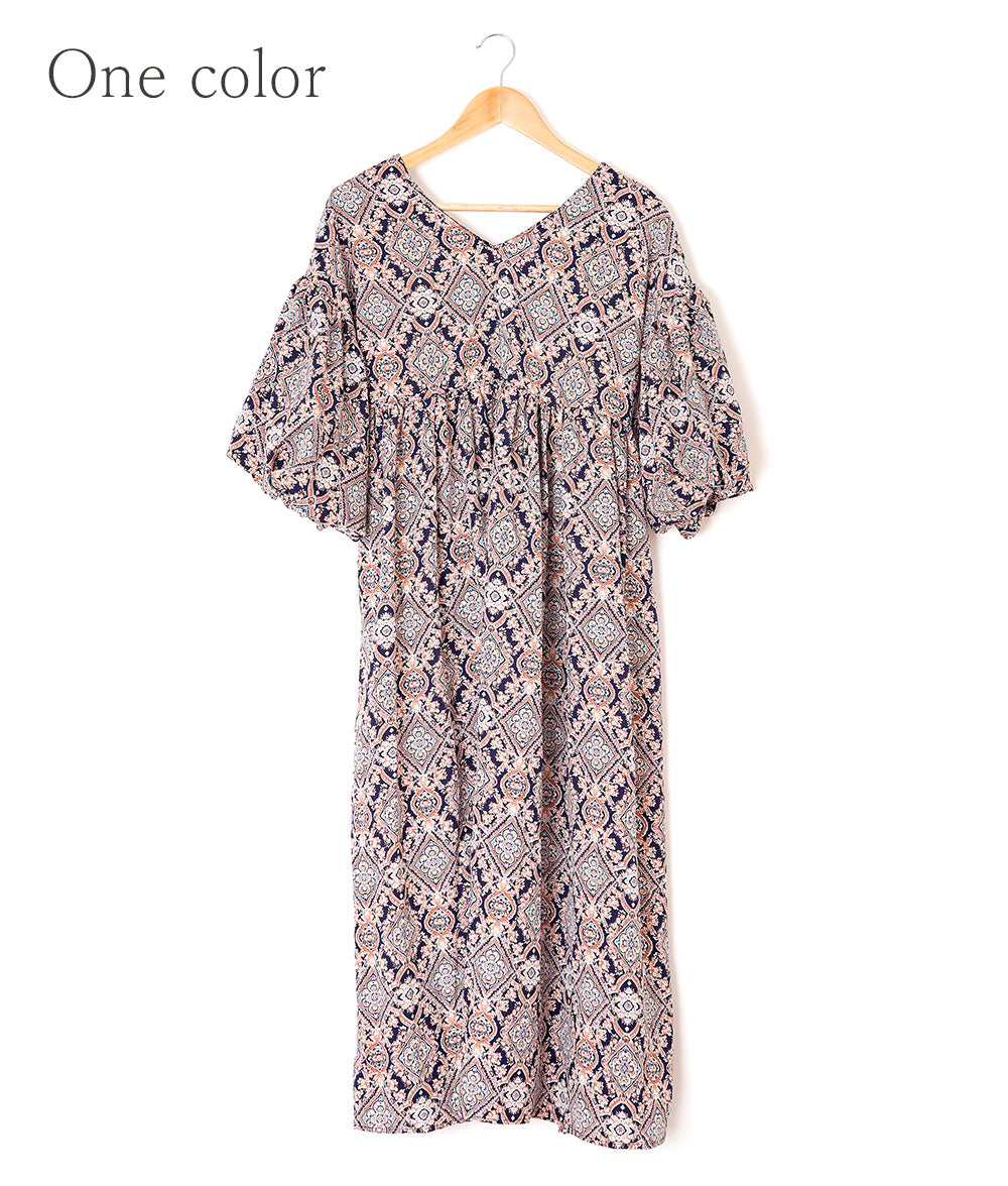 Arabesque navy balloon dress