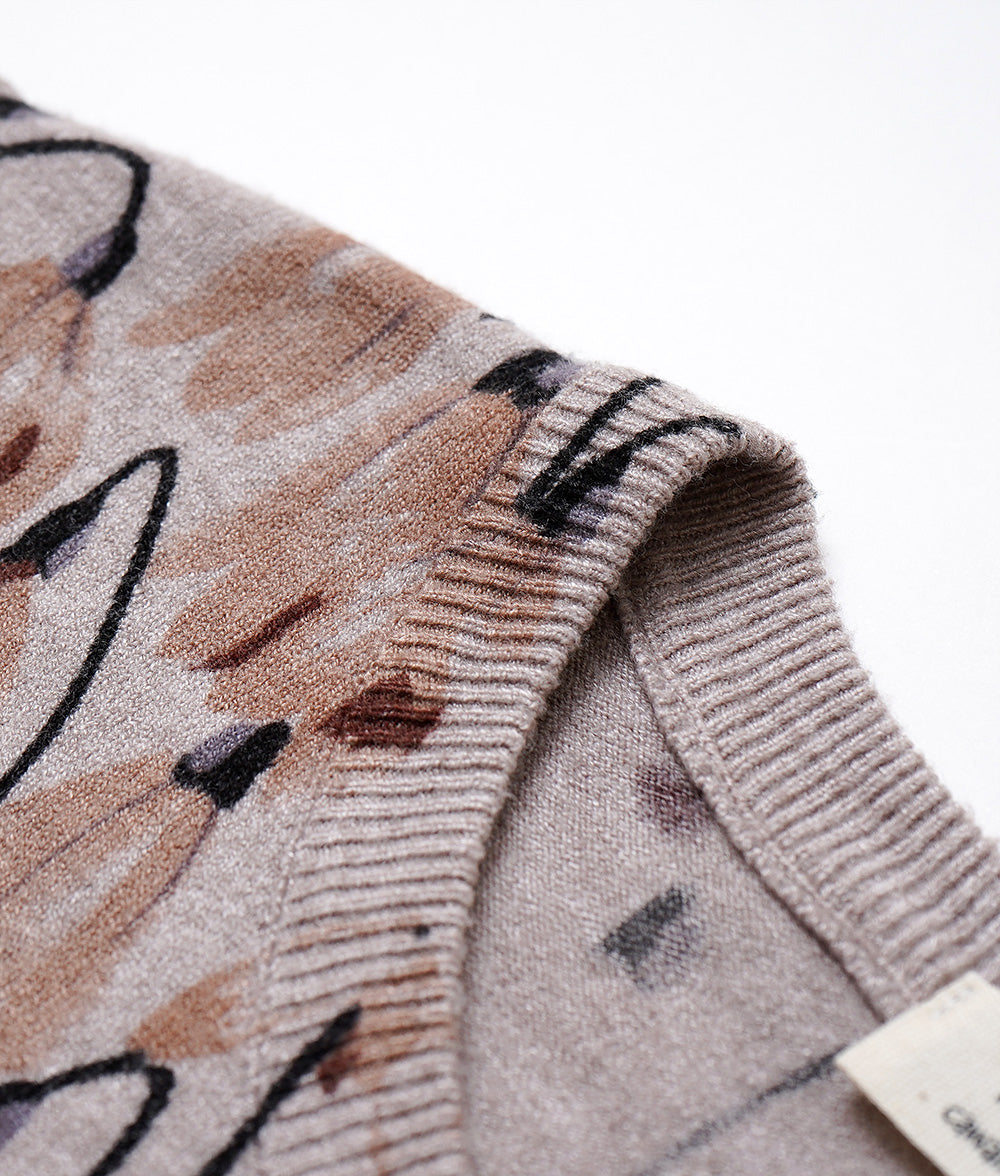 【SALE】Flower gradation print knit