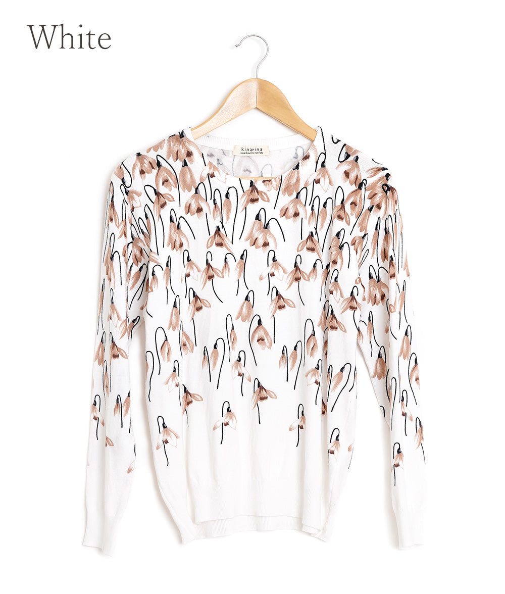 【SALE】Flower gradation print knit