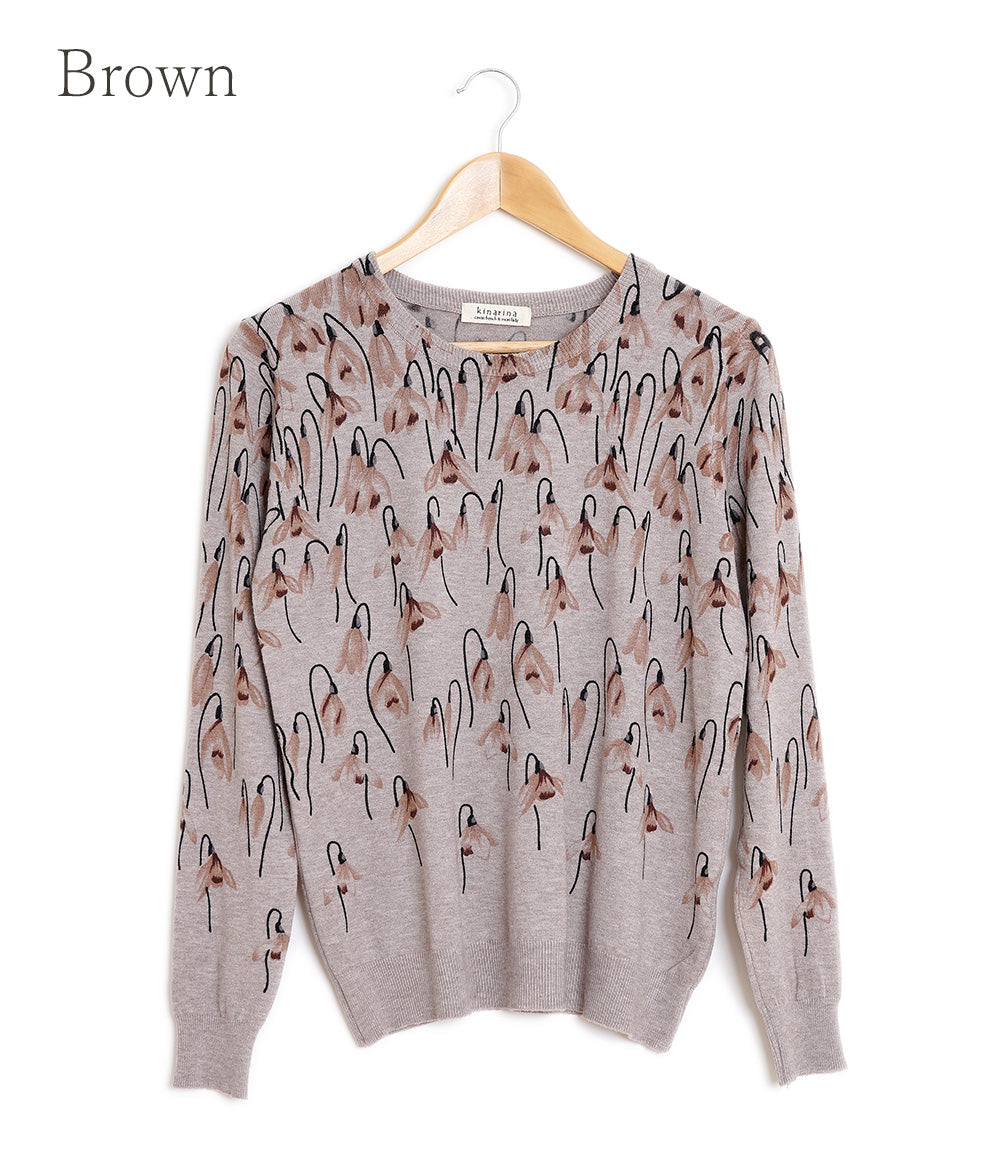 【SALE】Flower gradation print knit