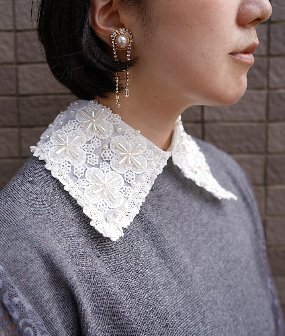 Pearl embroidary collar