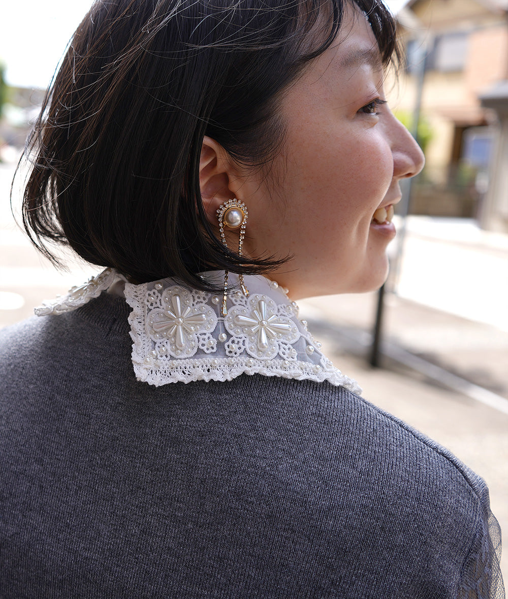 Pearl embroidary collar