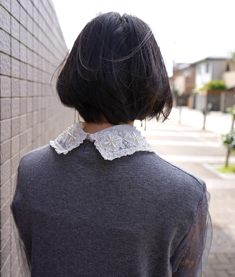 Pearl embroidary collar
