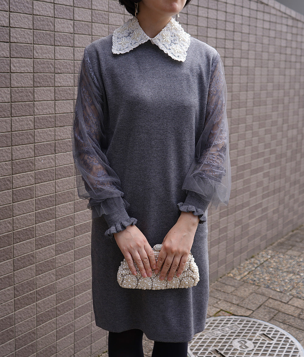 Pearl embroidary collar