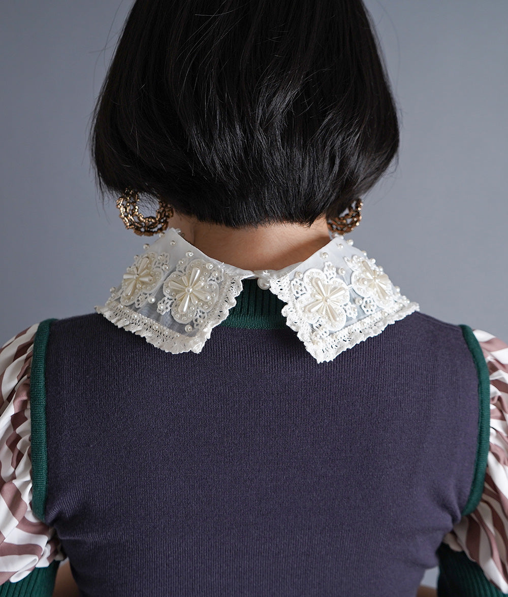 Pearl embroidary collar