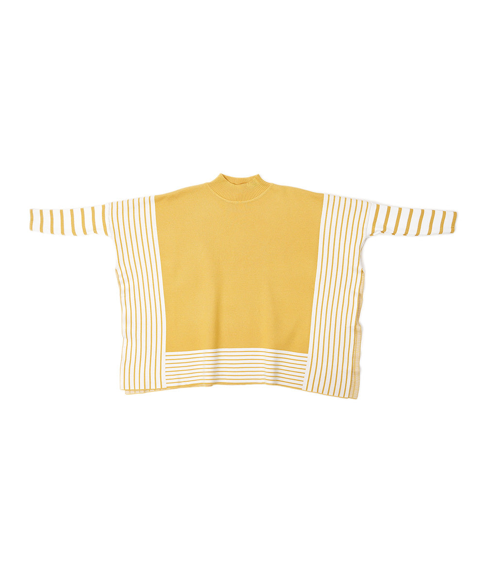Dolman knit with border stripe trim