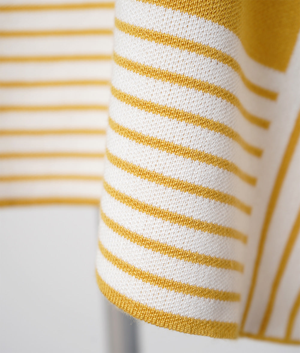 Dolman knit with border stripe trim