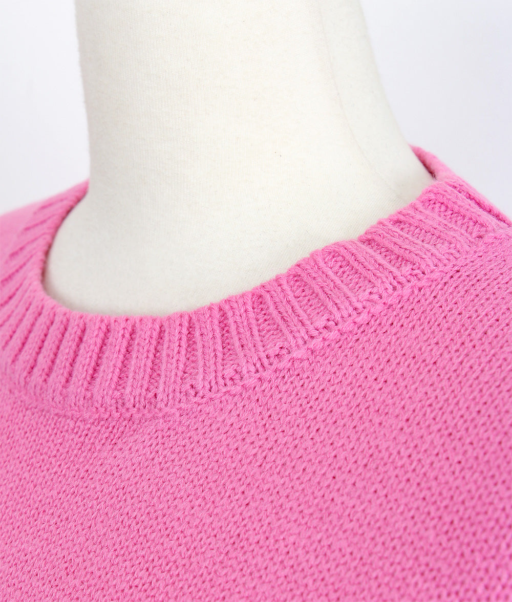 Vivid color embroidery flower knit