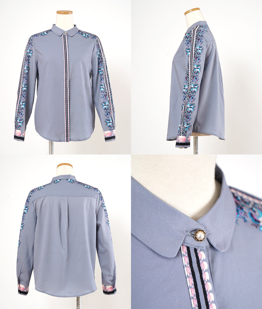 Flower line blouse with a pale flower scent