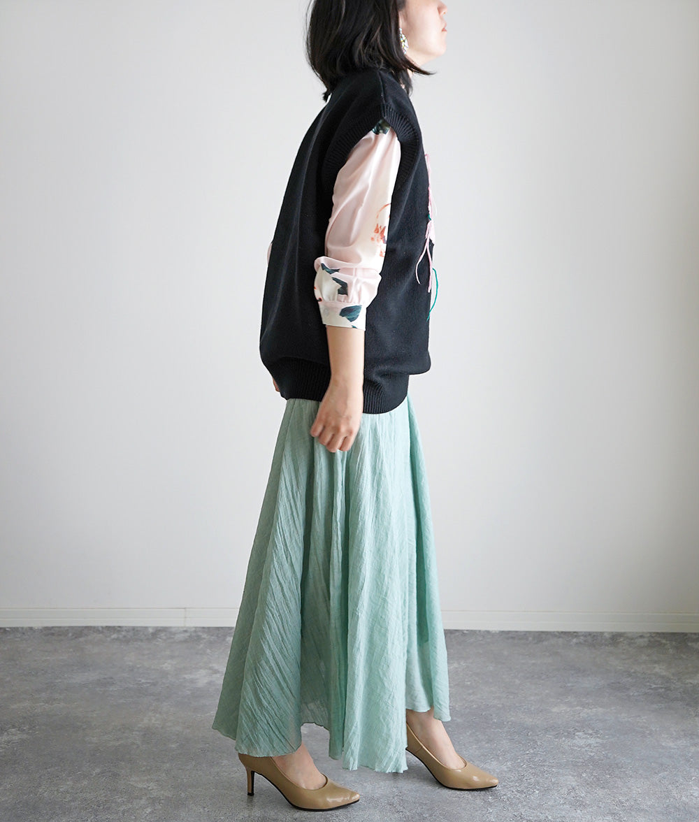【SALE】Retro flower knit vest
