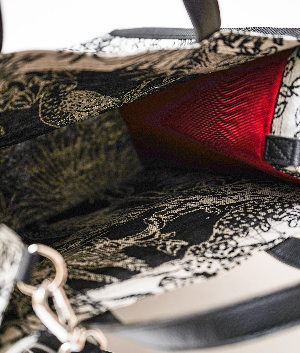 Elegant jacquard woven 2way bag