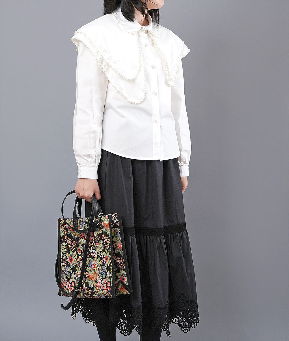 Elegant jacquard woven 2way bag