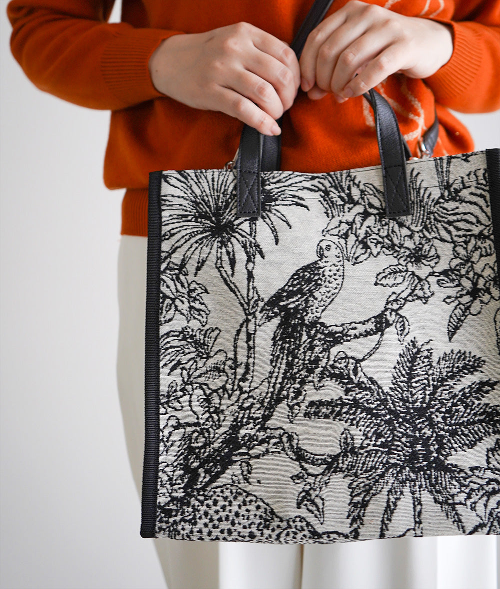 Elegant jacquard woven 2way bag