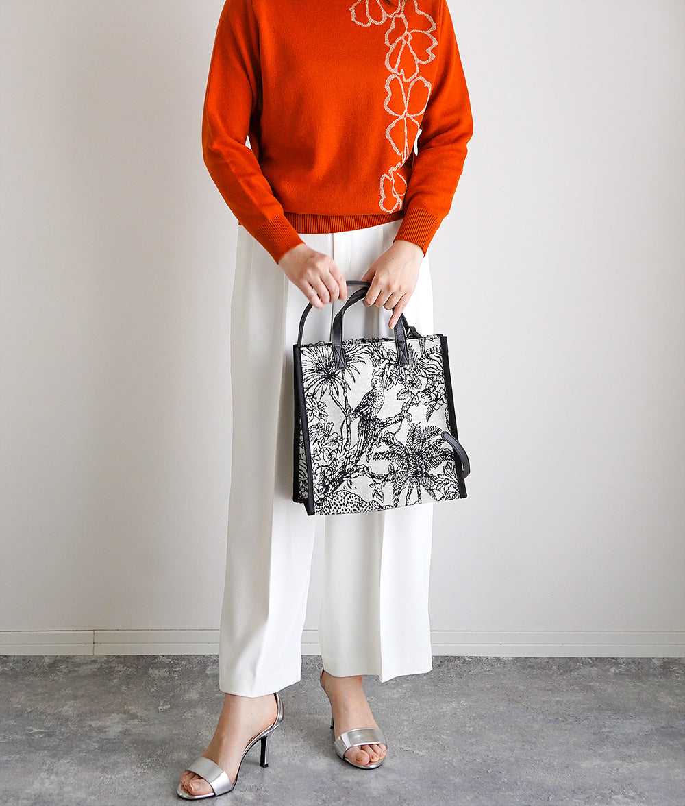 Elegant jacquard woven 2way bag