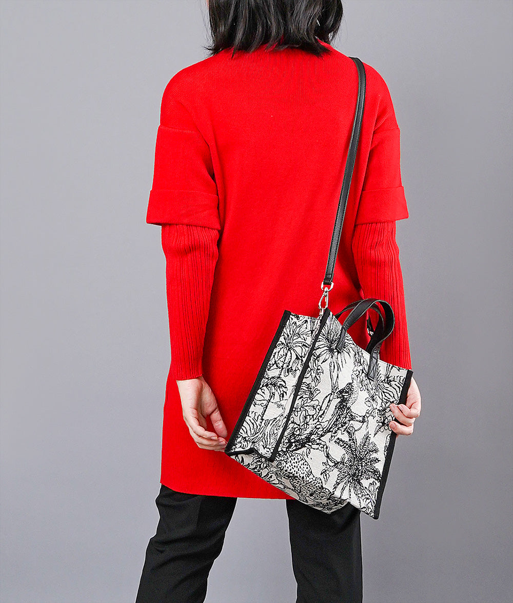 Elegant jacquard woven 2way bag