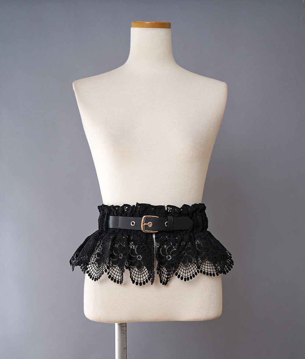 Full lace and leather buckle corset belt