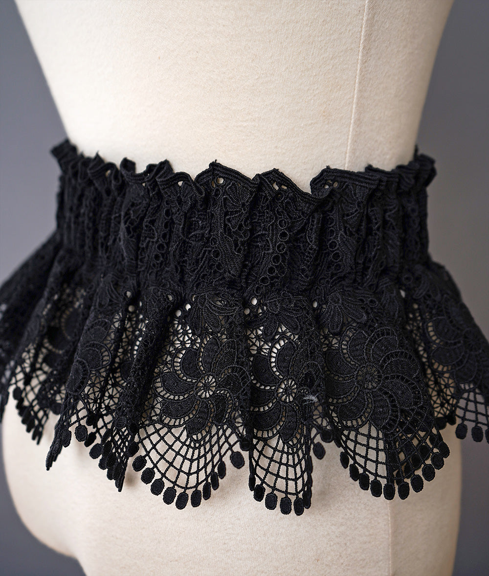 Full lace and leather buckle corset belt