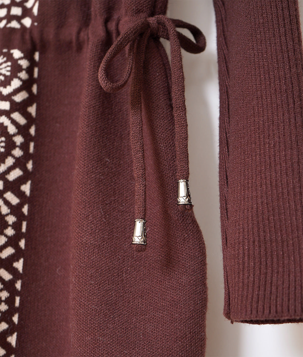 Moroccan tile pattern knit dress