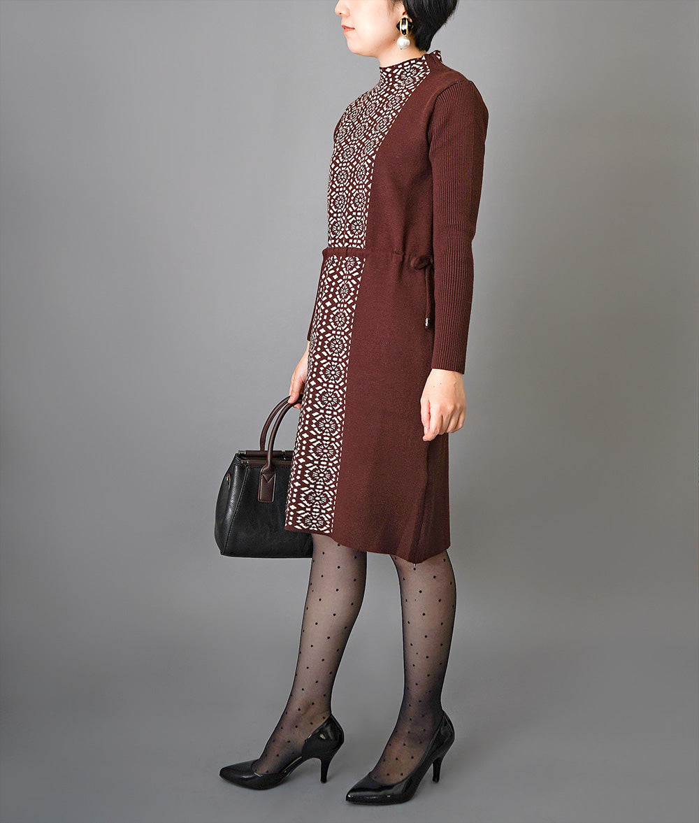 Moroccan tile pattern knit dress