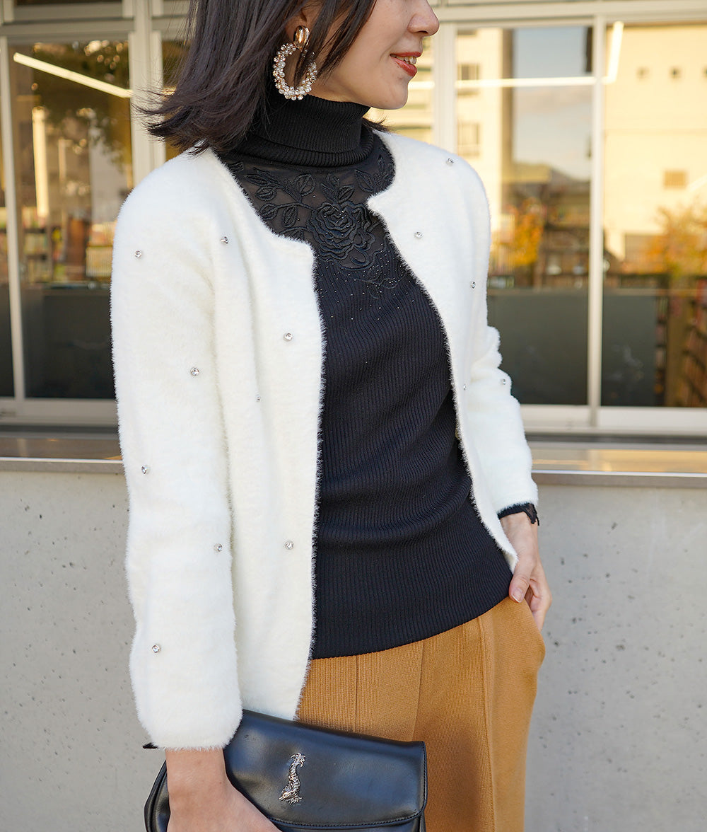 Sparkly and fluffy cardigan