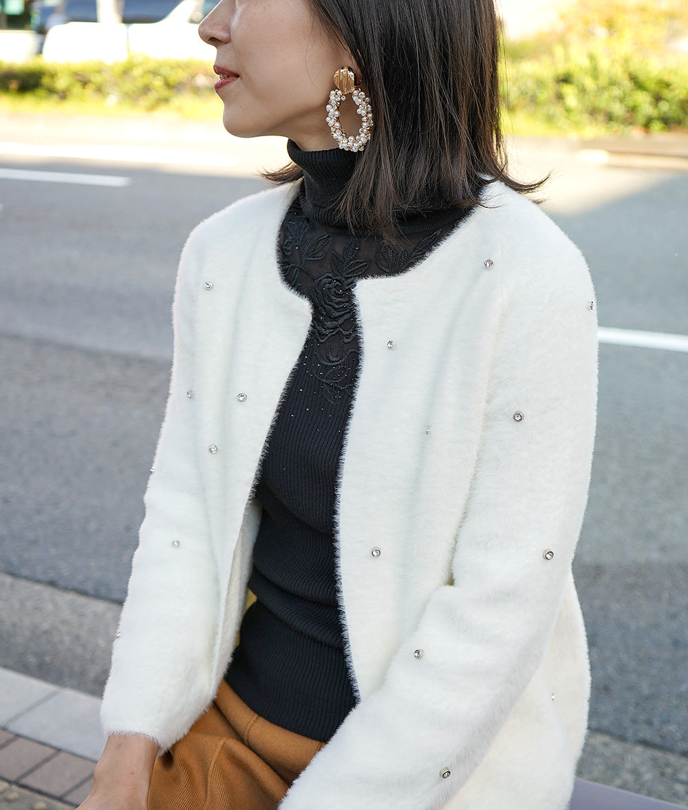 Sparkly and fluffy cardigan