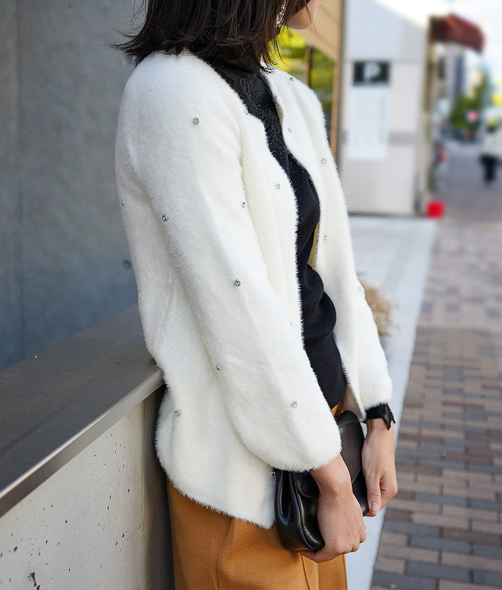 Sparkly and fluffy cardigan