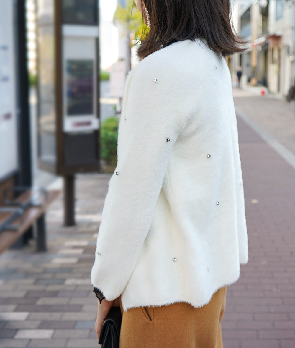 Sparkly and fluffy cardigan
