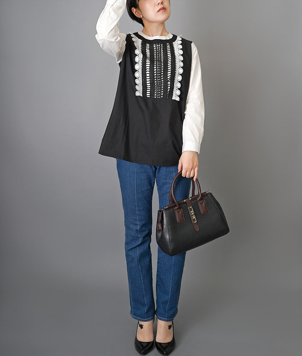 Flower and ladder lace blouse