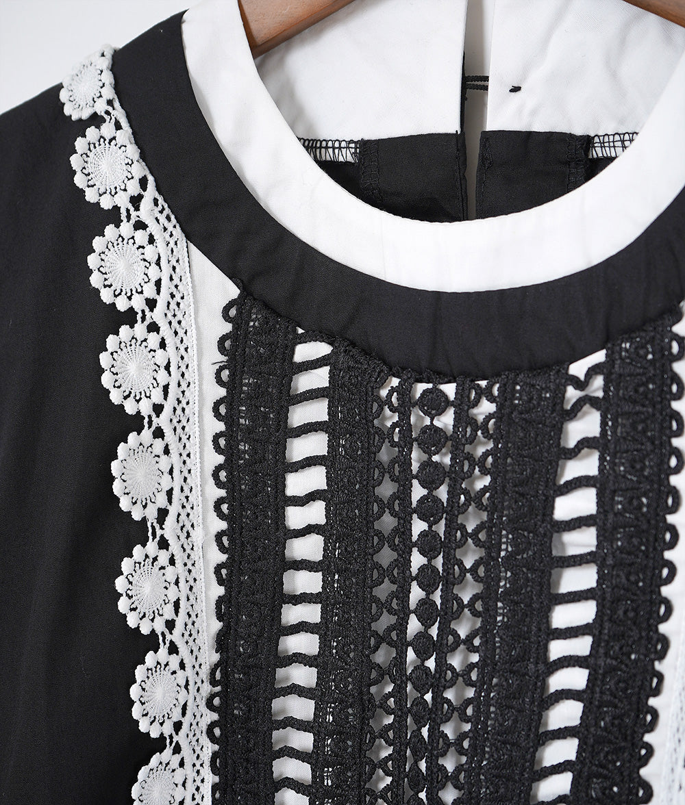 Flower and ladder lace blouse