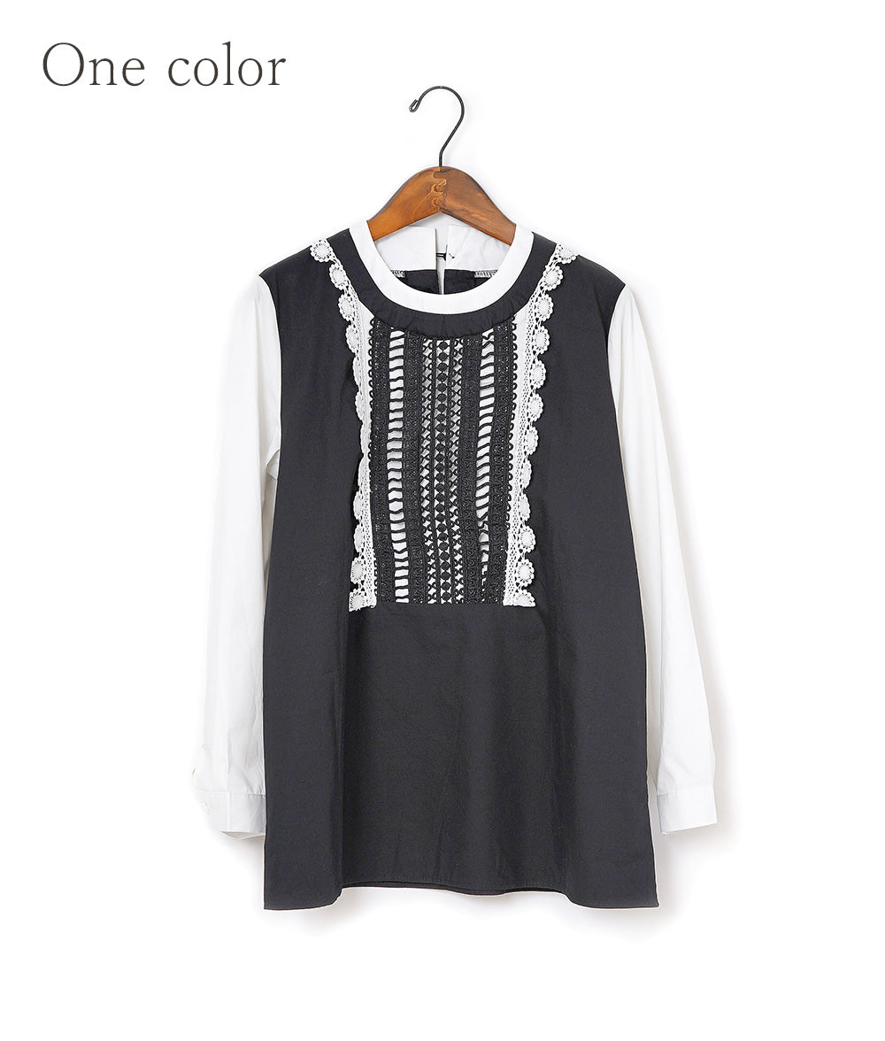 Flower and ladder lace blouse