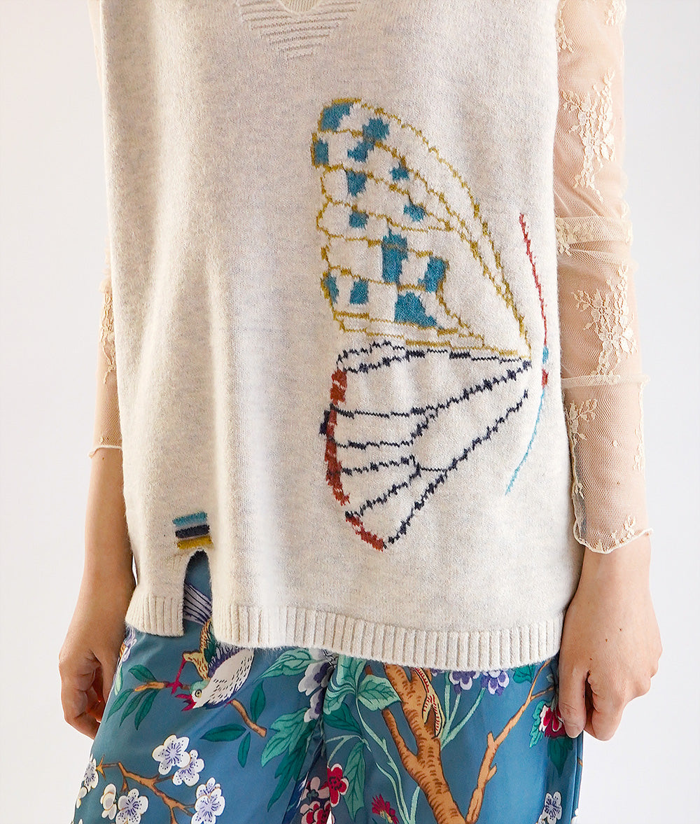 Butterfly knit vest