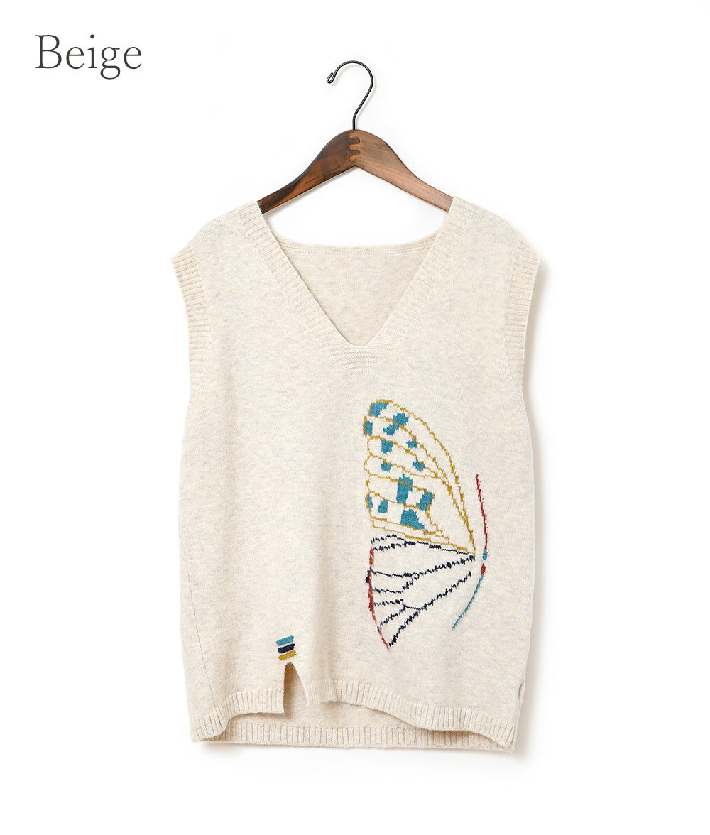 Butterfly knit vest