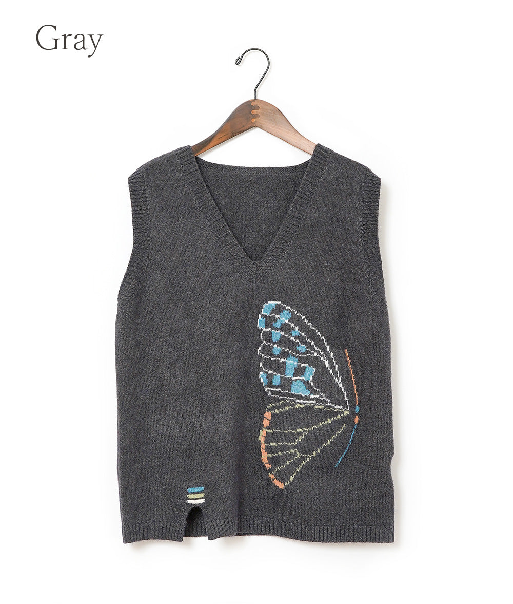 Butterfly knit vest