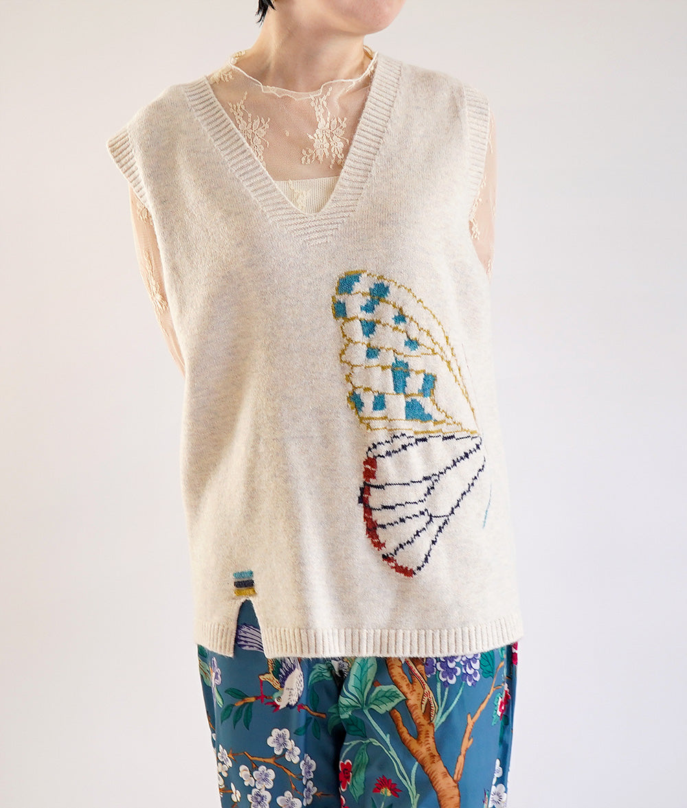 Butterfly knit vest