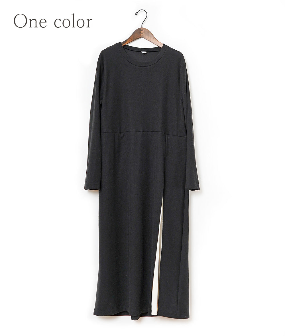 【SALE】Pleated switching long dress