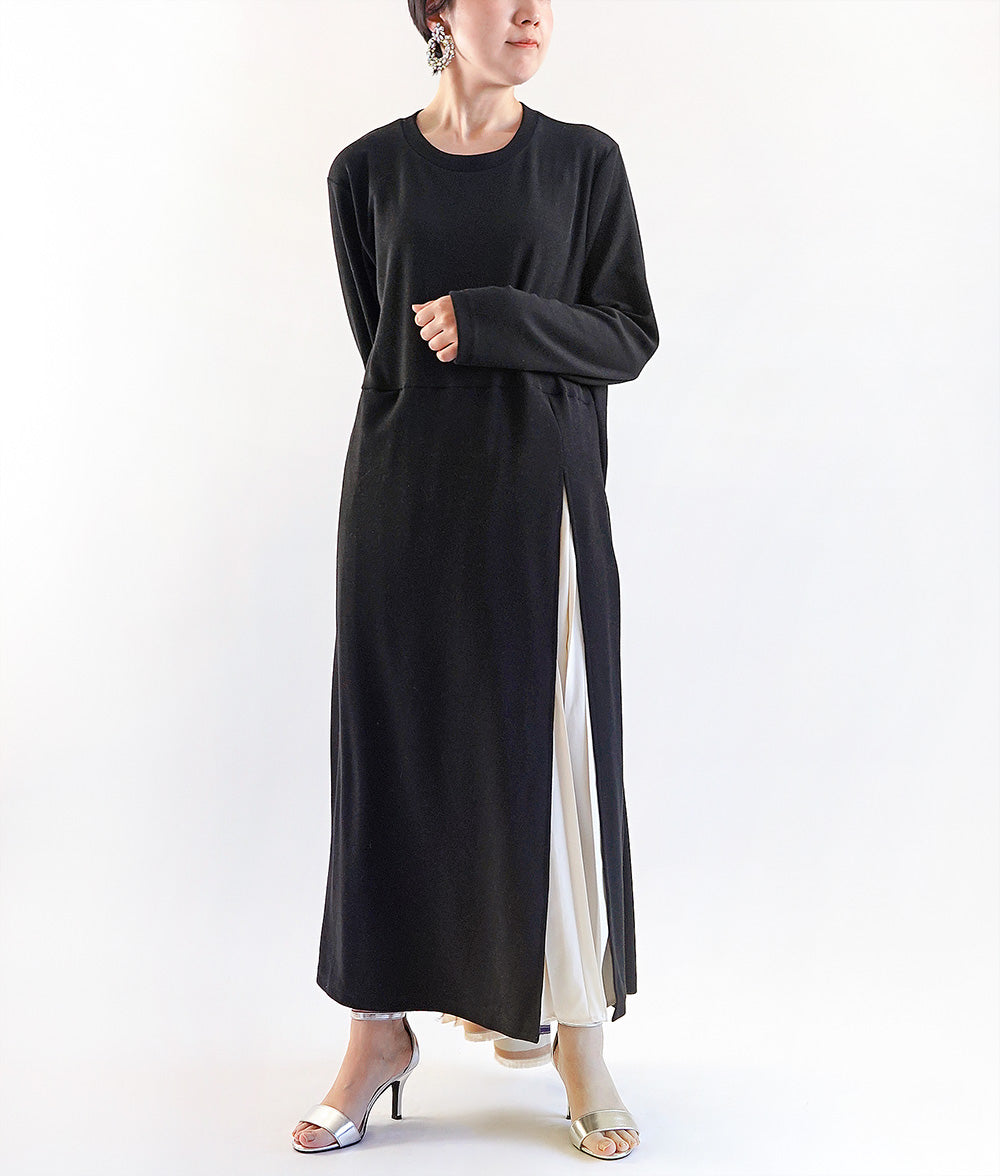 【SALE】Pleated switching long dress