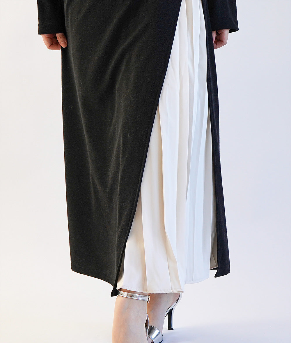 【SALE】Pleated switching long dress