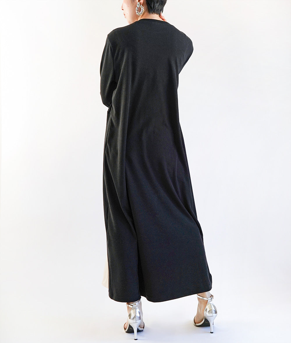 【SALE】Pleated switching long dress