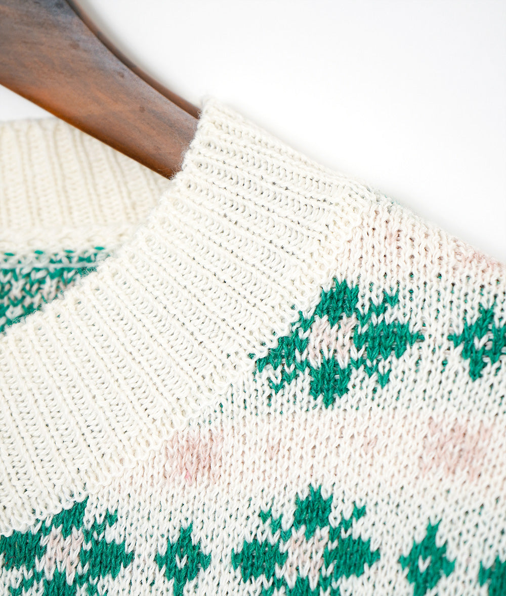 Clover jacquard knitted cardigan
